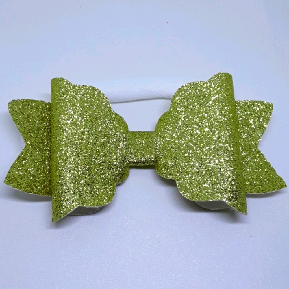 gold glitter bow headband
